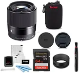 Sigma 30mm f/1.4 DC DN Contemporary Prime Lens for Sony E-Mount w/ 64GB Extreme PRO Bundle