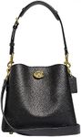 COACH Polished Pebble Leather Willow Bucket, B4/Black, One Size