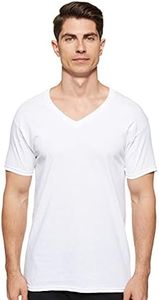 Hanes Mens ComfortSoft Tagless V-Neck Undershirt, White - 3 Pack, Medium