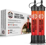 Practical Survival 2 High Capacity Emergency Water Straws - Lightweight, Reusable, No Expiration Date