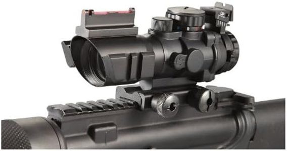 Ade Advanced Optics 4x32 Fixed Power Green/Blue/red Illuminated Reticle Compact Rifle Scope with Fiber Optic Tactical Sight and Weaver Slots