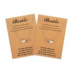 Sister Necklace for 2/3/4/5 Best Friend Friendship Heart Matching Necklaces Sister Gifts from Sister Soul Sister Gifts for Women Girls Birthday Christmas Gifts (2pcs)