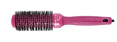 Olivia Garden Ceramic + Ion Thermal Round Hair Brush 35mm Pink - Anti-Static, Tourmaline-Ion & Nylon Bristles