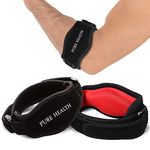 Pure Health Tennis Elbow Strap Support for Men & Women - Arm Support for Tennis Elbow, Golfers Elbow, Pain Relief -Adjustable Tennis Elbow Support -Elbow Brace with EVA Compression Pad Pack 1