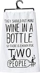 Primitives by Kathy LOL Dish Towel, 28-Inch Square, More More Wine in A Bottle