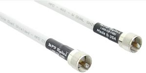 MPD Digital LMR400-W-PL259-100ft Radio Antenna Cable VHF & AIS Coaxial with Silver Teflon UHF PL-259, 100'