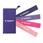 TEKNIFIT Exercise Band Set Pink - 4 Resistance Band Levels for Complete Home Fitness, Full Body Workouts