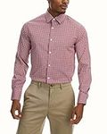 Perry Ellis Portfolio Men's Long Sleeve Classic Fit Performance Dress Shirt, Red Gingham, 15" Neck 32"-33" Sleeve