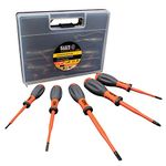 VDE Insulated Screwdriver Set, 5-Piece with Ergonomic Handles, VDE Approved, Klein Tools 32268INS , Orange