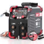 AWT 140Amp MIG Welder Flux Core MIG Welder/Stick/Lift TIG 3 in 1 Welding Machine,Welder Machine 110V With Synergy IGBT Inverter, Portable Gasless Welder Equipment With LED Digital Display