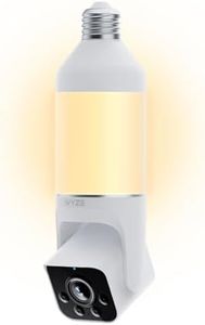 WYZE Bulb Cam Security Camera, 2K HD Outdoor Light Bulb Camera, Color Night Vision, Dimmable LED Bulb, Motion Detection, Siren Alarm, Works w/Alexa/Google Assistant. Free Expert Support
