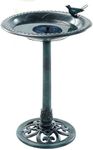 Emerald Standing Bird Bath w/Solar Fountain by Prime Retreat