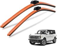 Clix Wipers For Ford Bronco (18"/18") Orange Windshield Wiper Blades, All-Weather Replacement Wipers - Complete Front Set of 2, Includes Quick Connect Clips (2021-2023)