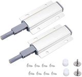 2PCS Magnetic Push Latch Push-in Cabinet Lock Heavy Push-in electromagnetic Door Lock for Kitchen Cabinet Drawer cabinets, Silver