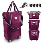 Arxus Rolling Duffle Bag with Spinner Wheels, Large Expandable Foldable Carry On Luggage Bag, Weekender Bag for Travel Airplane