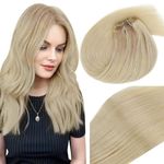 Vivien Ash Blonde Sew In Remy Human Hair Extension Ombre Weft Real Human Hair Extension 14in Balayage Blonde Sew in Human Hair Extension Platinum Blonde Balayage Hair Extensions Weft 80g #18/22/60