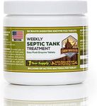 52 Weekly Septic Tank Treatment Fizz Tablets – Easy Flush Bio Toilet Tabs with Billions of Active Bacteria per Tablet – 1 Year Supply - 100% Natural & Safe for All Plumbing & Drain Lines