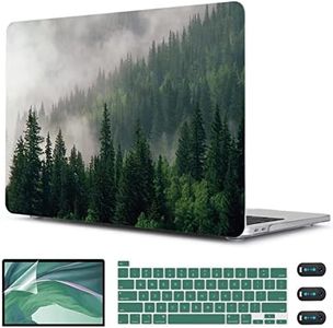 CISSOOK Compatible with MacBook Pro 13 inch Case M2 A2338 Touch Bar 2022 Release, Forest Hard Shell Keyboard Cover +Screen Protector for 2022-2020 M1 A2251 a2289, Forest, Pro13inch-Green