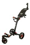 Axglo V2 Golf Push Cart Small Collapsible- Front Wheel Swivel -Golf Trolley (Black/Red)