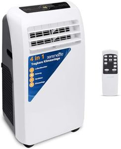 SereneLife 4-in-1 Mobile Klimaanlage: Luftkühler, Ventilator, Luftentfeuchter + Heizung – Tragbares Klimagerät mit Abluftschlauch, Fernbedienung & Kit für Räume bis zu 51m2 – 12,000 BTU Fenstermontage