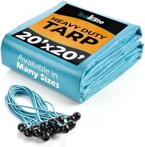 20' x 20' Heavy Duty Tarp + 15 Bungee Cords Bundle
