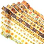 YUBX Sunflower Washi Tape Set Decorative Tape Sun Flowers Craft Supplies for DIY, Bullet Journal, Craft, Gift Wrapping, Scrapbooking