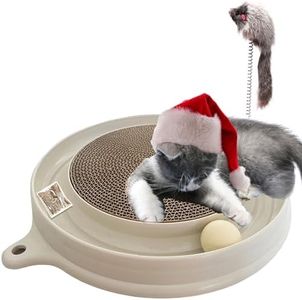 AUOON Cat Scratcher Toy, Cat Toy, Scratch pad,scratching toy,Post Pad Interactive Training Exercise Mouse Play Toy with Ball (Milk Shake)