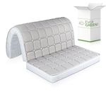 EVERGREENWEB Memory Mattress 10 cm High 120x190 cm FOLDABLE on Sofa Bed Seat, Fold-out Couch, Orthopaedic Polyurethane Foam, Hypoallergenic Upholstery with Fixing Laces | BED SOFA MEMORY