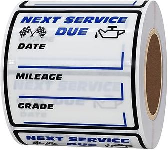 Hybsk 200pcs Clear Oil Change/Service Reminder Stickers 2"x2" Premium Quality Next Service Due Oil Change Stickers (Flag)