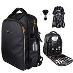 Barber Bag Barber Case Barber Bag Backpack Barber Kit for Barber,Large Capacity,Pure Copper Zipper,Water Proof,with 1pcs Barber Cape&Barber Brush,Barber Supplies of Professional Barber Bag., Black, L, Classic