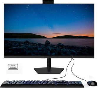 PC tout-en-un Core i7 de 27" 16 Go de RAM, 512 Go SSD, ordinateur de bureau tout-en-un (jusqu'à 3,20 GHz) FHD All-in-One Ordinateurs avec souris et clavier double bande WiFi Bluetooth 4.2 filaire Noir