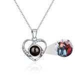 Easycosy Personalized Picture Necklace Projection Necklace with Photo Inside - Custom Photo Pendant Necklace Valentines Love Memorial Gifts for Girlfriend Wife Birthday Anniversary