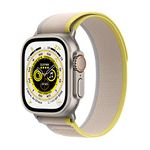 Apple Watch Ultra [GPS + Cellular 49mm] Smart Watch w/Rugged Titanium Case & Yellow/Beige Trail Loop - S/M. Fitness Tracker, Precision GPS, Action Button, Extra-Long Battery Life, Brighter Display