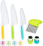 Kids' Cutting Set | Montessori Safe Kitchen Knives, Cookie and Crinkle Cutters for Cooking| Kitchen Safety for Toddlers | Boost Confidence and Encourage Picky Eaters (Cutting Set)