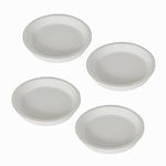 Lasaki Round Ceramic Trays (Plates Saucers) for Pots, planters, Flower, Succulent(Set of 4,White,5 inch) R5(Plants not Included)