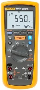 Fluke 1587 FC 2-in-1 Insulation Multimeter, True-RMS, Selectable Insulation Test Voltages Up To 1000 V, Pi/DAR Timed Ratio Tests, Measures Frequency, Includes Low-Pass Filter For Motor Drive VFD