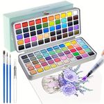 VINTAGER Portable Watercolor Paint Palette Kit with 168 Vivid Colors - Complete Travel Set for Artists, Beginners, and Hobbyists