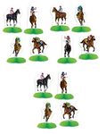 Beistle 53427 Horse Racing Mini Centerpieces 12 Piece Derby Day Decorations Sports Party Supplies, 4.75" - 5.5", Green/White/Brown/Green/Yellow/Red/Blue