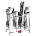 Montavo Orchid 24 Pcs Cutlery Set with Stand (6 Dinner Knife/Butter Knife, 6 Dinner Spoons, 6 Dinner Fork and 6 Table Spoons)