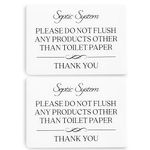 Septic System Do Not Flush Toilet Sign 2 pack (White Acrylic 5 x 3.5 in) - Septic Safe Toilet Paper Sign - Do Not Flush Anything Except Toilet Paper - Do Not Flush Feminine Products Sign - Bathroom
