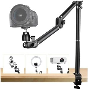 TARION Desk Camera Mount Stand Heavy Duty Articulated Camera Arm Articulating Table Mount Camera Stand Adjustable Flexible Gear Joints TKA01-L