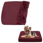 SOFTOWN Dog Bed Covers Replacement Washable Dog Bed Waterproof Cover Soft Cover for Dog Cat, Cover Only (Burgundy, 20x15x6 inches)