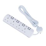 Extension Lead with Individual Switches, 13Amp Extension Cord Surge Protected Extension Cable with Indicator Lights, Wall Mounted, UKCA/CE Listed, White (4W-3M)