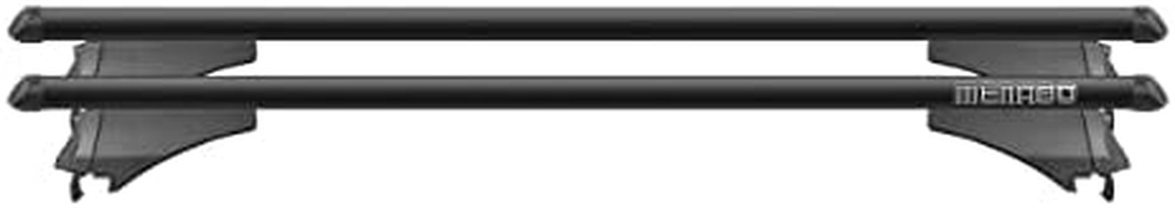 Menabo 000085900000 Tiger Black - Barra da tetto in alluminio, Per veicoli con rails, Nero