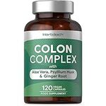 Colon Cleanse Capsules | Aloe Vera, Psyllium Husk & Ginger Root Complex | Digestive Support | 120 Vegan Capsules (Not Tablets) | by Horbaach