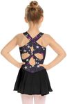 Arshiner Kid Girls Hollow Back Ballet Leotard with Skirt Sleeveless Dance Dresses