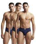 Jockey 8035 Men's Super Combed Cotton Solid Poco Brief with Ultrasoft Concealed Waistband_Deep Navy_M