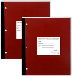 Fuyoooo 2 Pcs Laboratory Notebook Carbonless Copy Lab Notebook Duplicate Pages Quadrille Notebook 11" x 9.25" 100 Numbered Sets 4 x 4 Quad Perforated for Researchers