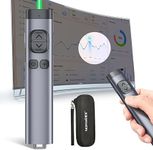Norwii N97s Metal Body Bluetooth Spotlight Presentation Remote Rechargeable, Type A &C Receiver, Digital & Physical Green Laser Pointer, Presenter for LED LCD, Timer, Highlight, Magnify for Win/Mac