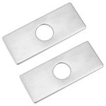 UNICRAFTALE 2Pcs 34.5mm Faucet Hole Cover Deck Plate for Bathroom Faucet 304 Stainless Steel Sink Cover Plate Rectangle 3-to-1 Bathroom Faucet Escutcheon Plate for Bathroom or Kitchen Sink Faucet